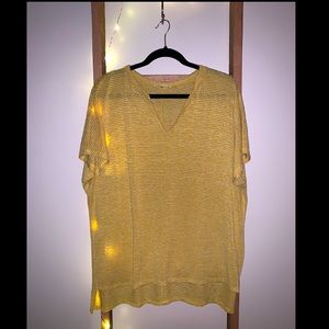 Gold and White stripe V-Neck top